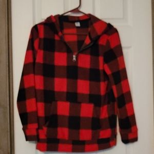 Red and black plaid hoodie